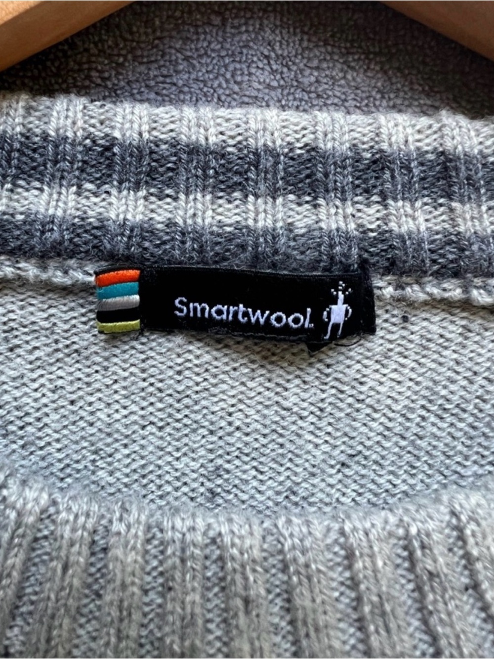 Smartwool Ripple Ridge Crew Neck Sweater Men's Sz M Merino Wool Blend Gray Soft - Picture 3 of 11